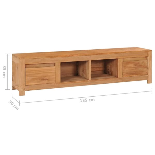 tv-bord 135x30x35 cm massivt teaktræ