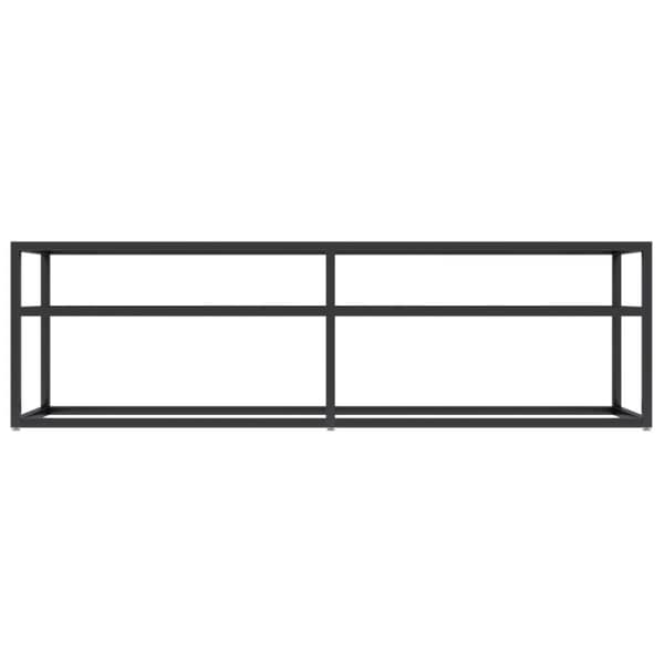 tv-bord 140x40x40,5 cm hærdet glas marmoreffekt sort