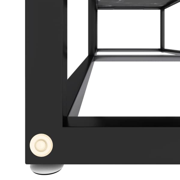 tv-bord 140x40x40,5 cm hærdet glas marmoreffekt sort