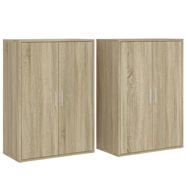 kommoder 2 stk. 60x31x84 cm konstrueret træ sonoma-eg