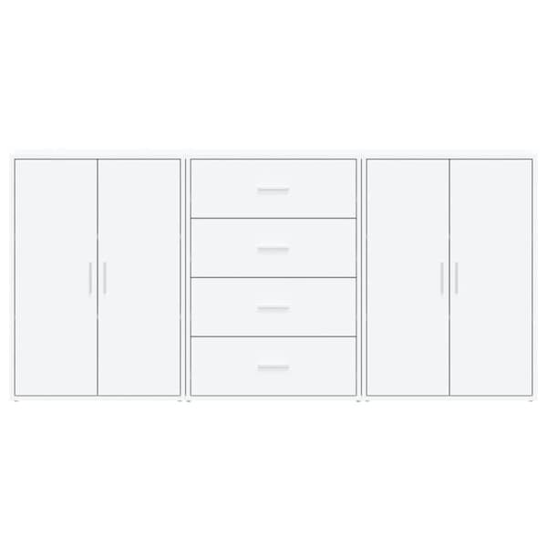 kommoder 3 stk. 60x31x84 cm konstrueret træ hvid
