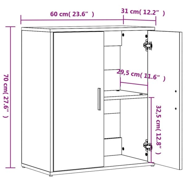 Skänkar 2 st rökfärgad ek 60x31x70 cm konstruerat trä