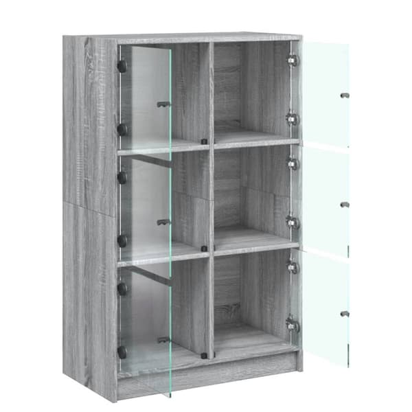 skab med låger 68x37x109 cm konstrueret træ grå sonoma-eg