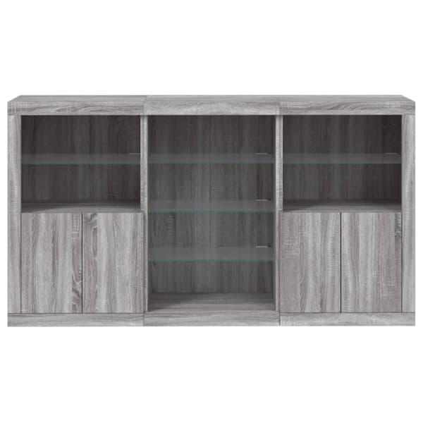 Senkki LED-valoilla harmaa Sonoma 181,5x37x100 cm