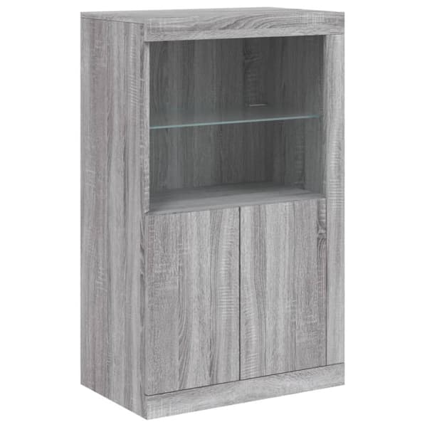 Senkki LED-valoilla harmaa Sonoma 181,5x37x100 cm