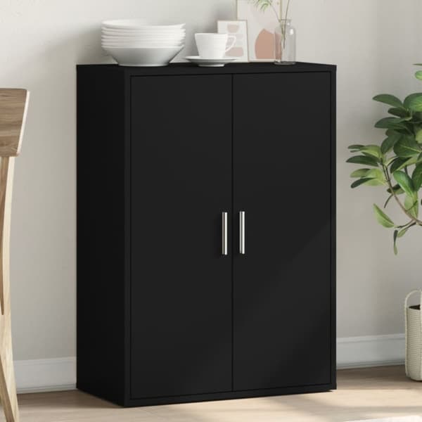 skænk 60x31x84 cm konstrueret træ sort