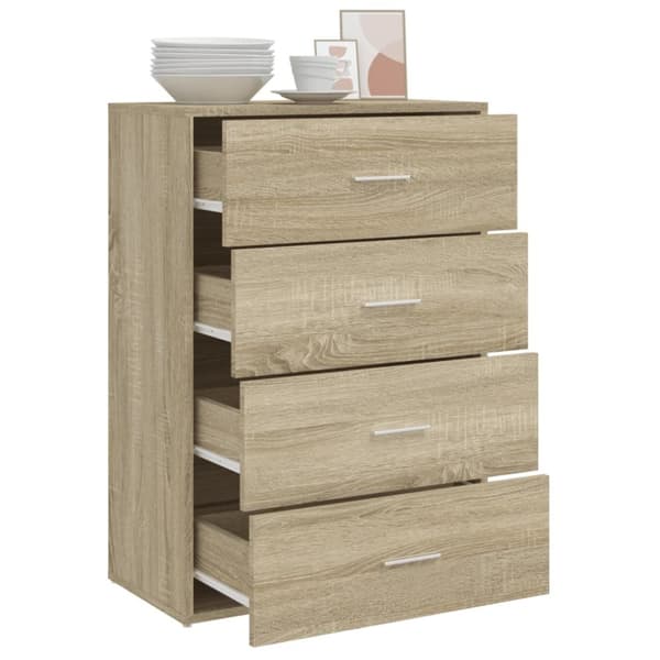 skab 60x31x84 cm konstrueret træ røget egetræsfarve