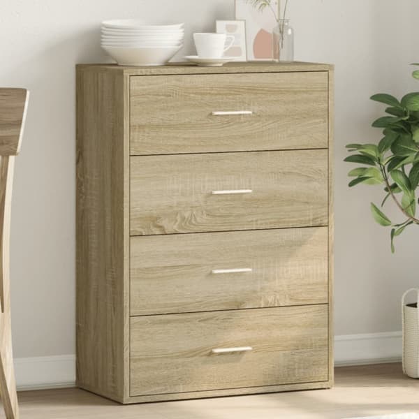 skab 60x31x84 cm konstrueret træ røget egetræsfarve