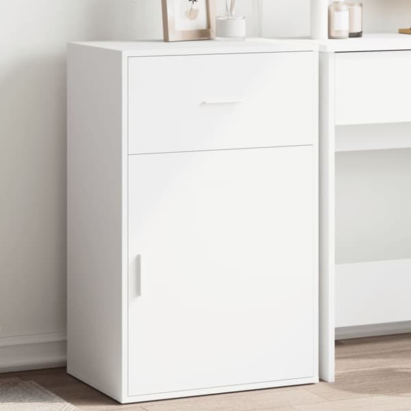 opbevaringsskab 56,5x39x90 cm konstrueret træ hvid