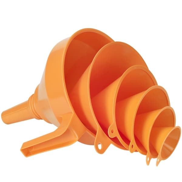 Sæt med universelle HDPE-tragte 50-75-100-120-150-160 mm orange