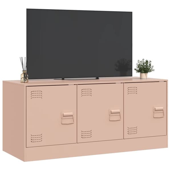 tv-bord 99x39x44 cm stål lyserød