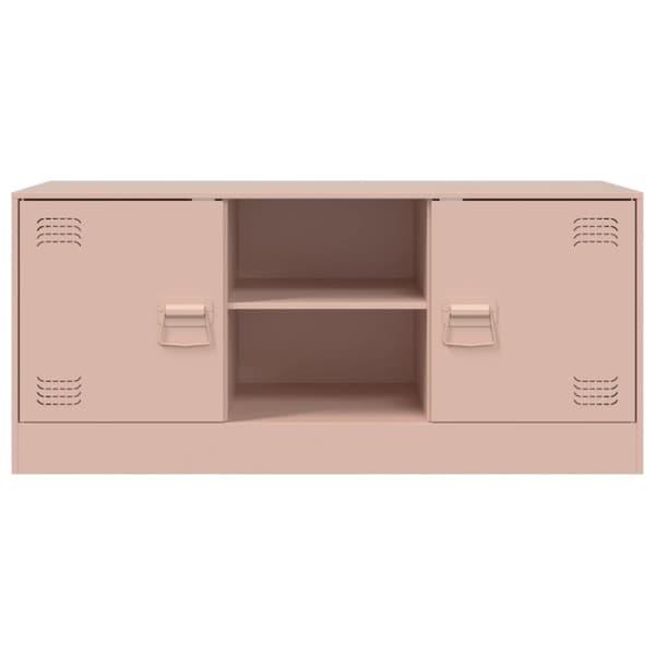 tv-bord 99x39x44 cm stål lyserød