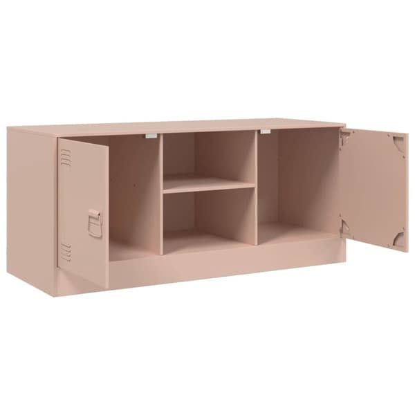tv-bord 99x39x44 cm stål lyserød