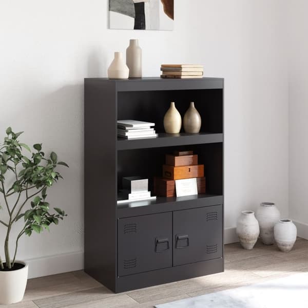 Senkki musta 67x39x107 cm teräs
