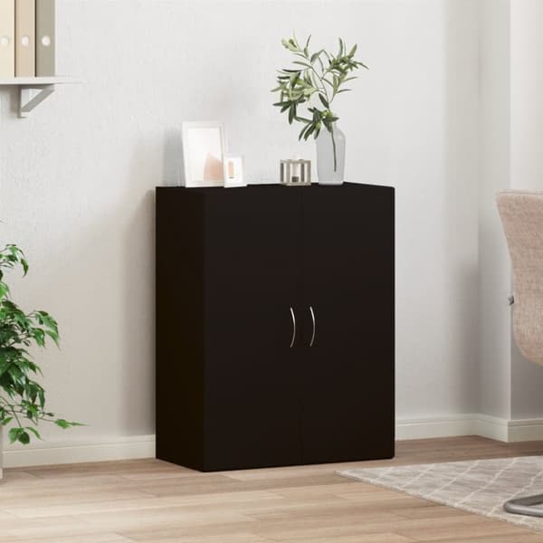 Dokumentskåp svart 60x32x77,5 cm konstruerat trä