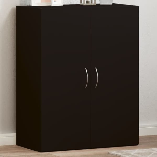 Dokumentskåp svart 60x32x77,5 cm konstruerat trä