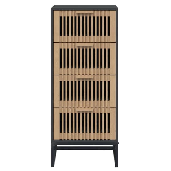 kommode 40x30x95 cm konstrueret træ sort