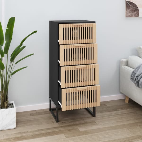 kommode 40x30x95 cm konstrueret træ sort
