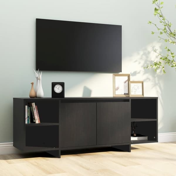 Tv-bänk svart 130x35x50 cm konstruerat trä