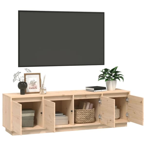 Tv-bänk 156x37x45 cm massiv furu