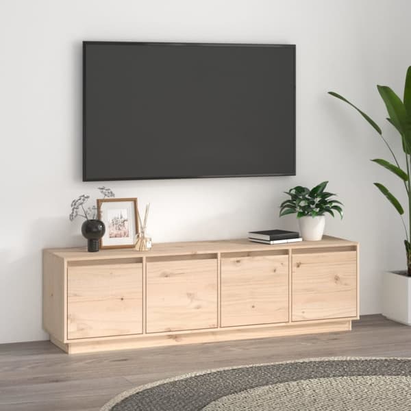 Tv-bänk 156x37x45 cm massiv furu
