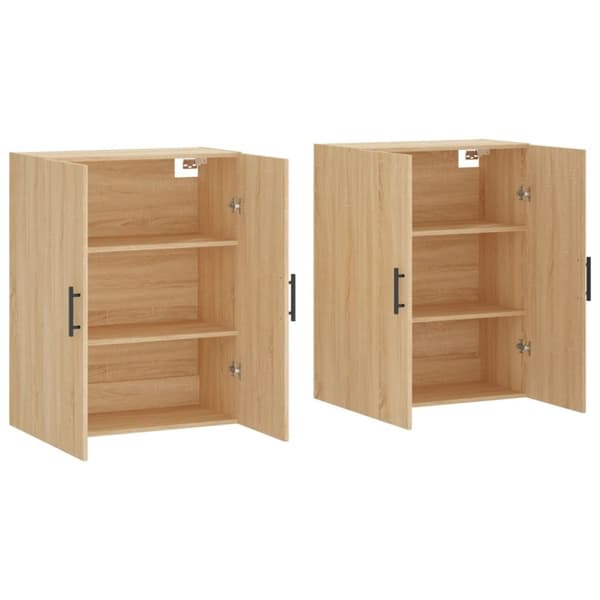 Seinäkiinnitettävät kaapit 2 kpl Sonoma-tammi 69,5x34x90 cm