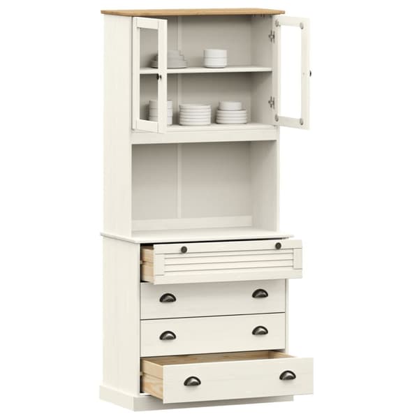 Högskåp VIGO vit 80x40x176 cm massiv furu