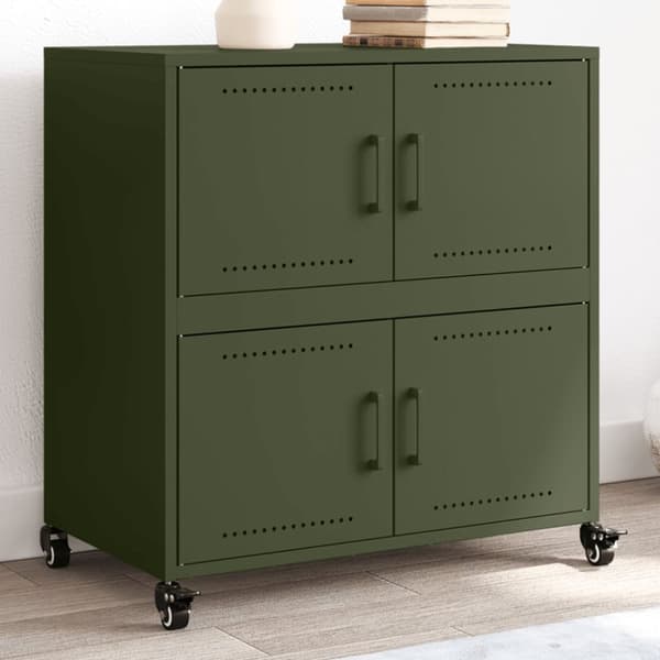 skab 68,5x39x72 cm koldvalset stål olivengrøn