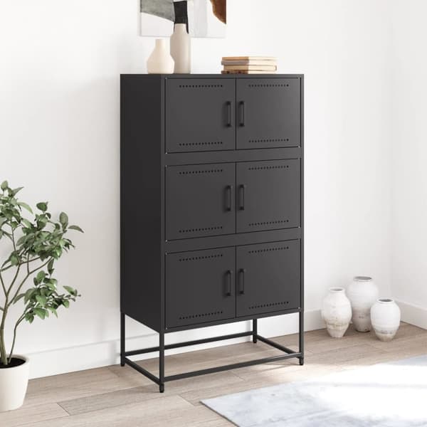 Senkki musta 68,5x38,5x123,5 cm teräs