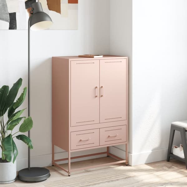 Högskåp rosa 68x39x111,5 cm kallvalsat stål