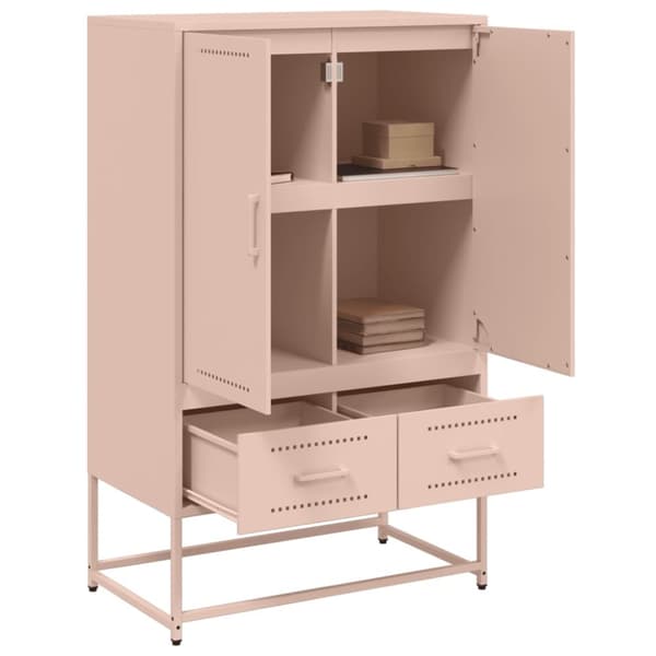 Högskåp rosa 68x39x111,5 cm kallvalsat stål