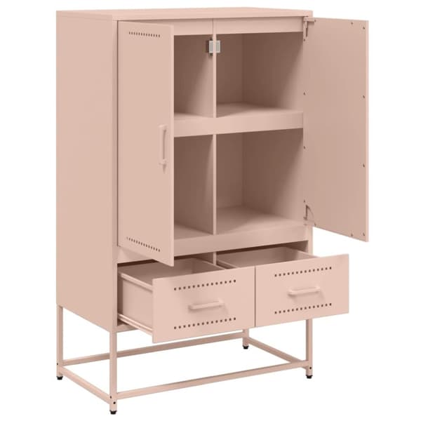 Högskåp rosa 68x39x111,5 cm kallvalsat stål