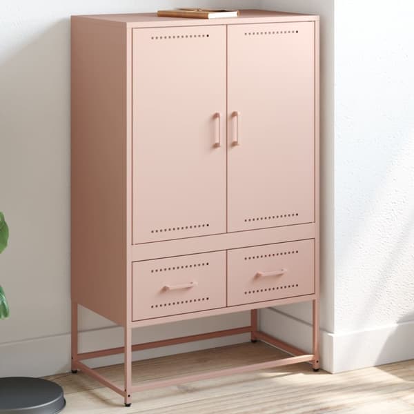 Högskåp rosa 68x39x111,5 cm kallvalsat stål