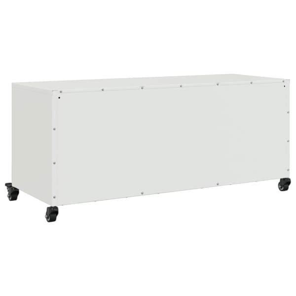 Tv-bänk vit 100,5x39x43,5 cm kallvalsat stål