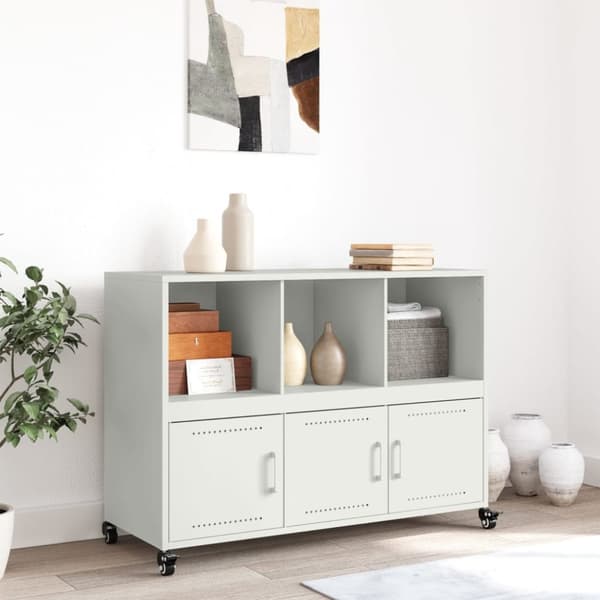 skænk 100,5x39x72 cm koldvalset stål hvid