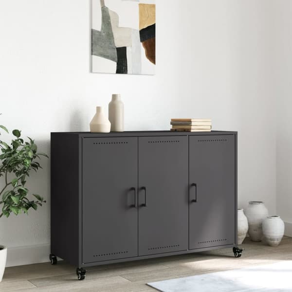 skænk 100,5x39x72 cm koldvalset stål sort