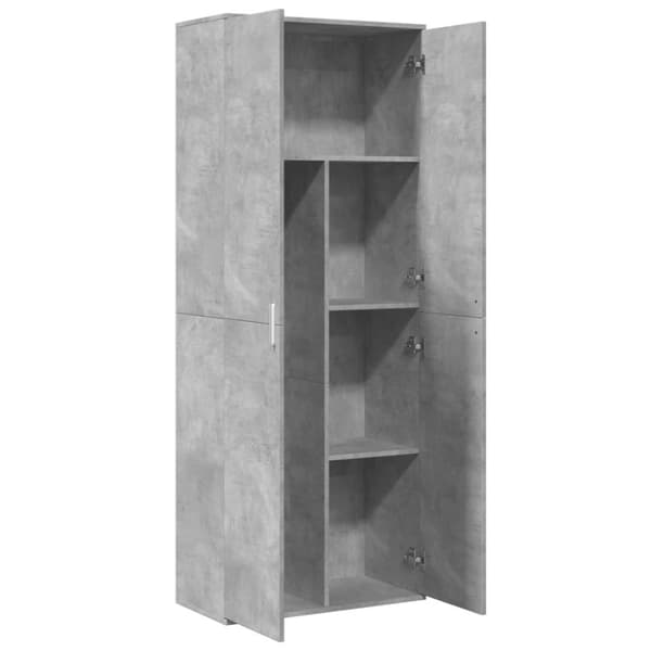 Kaappi betoninharmaa 70x35x180 cm tekninen puu