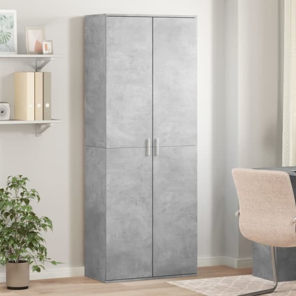 Kaappi betoninharmaa 70x35x180 cm tekninen puu