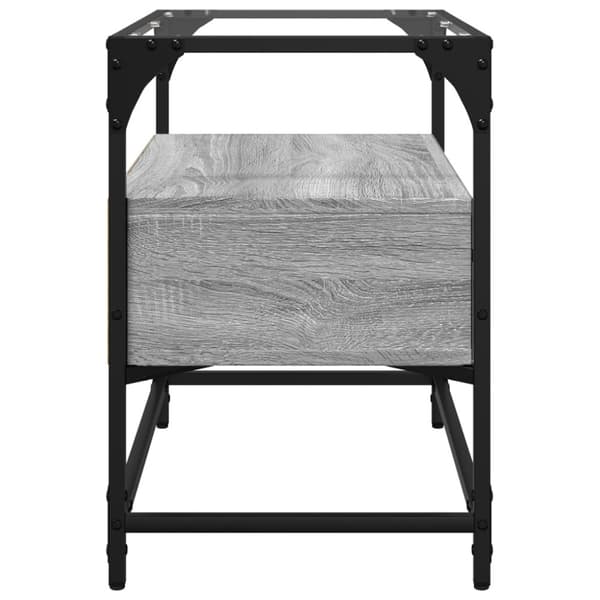 tv-bord med glastop 60x35x51 cm konstrueret træ grå sonoma-eg