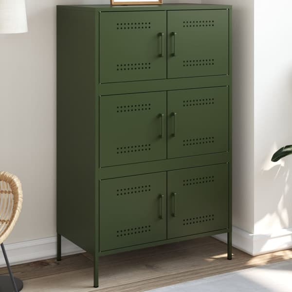 højskab 68x39x113 cm stål olivengrøn