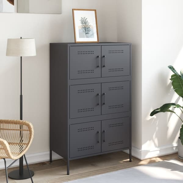 højskab 68x39x113 cm stål antracitgrå