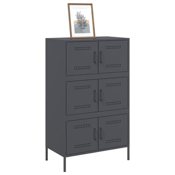 højskab 68x39x113 cm stål antracitgrå