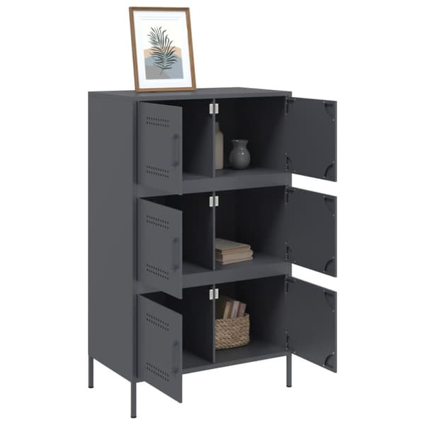 højskab 68x39x113 cm stål antracitgrå