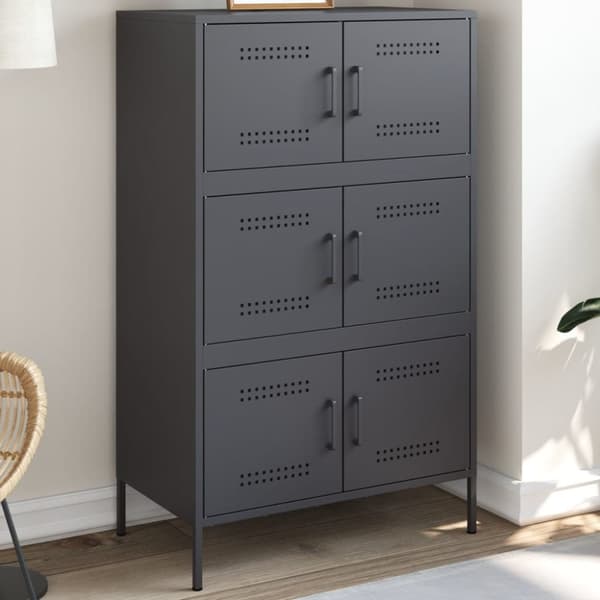 højskab 68x39x113 cm stål antracitgrå