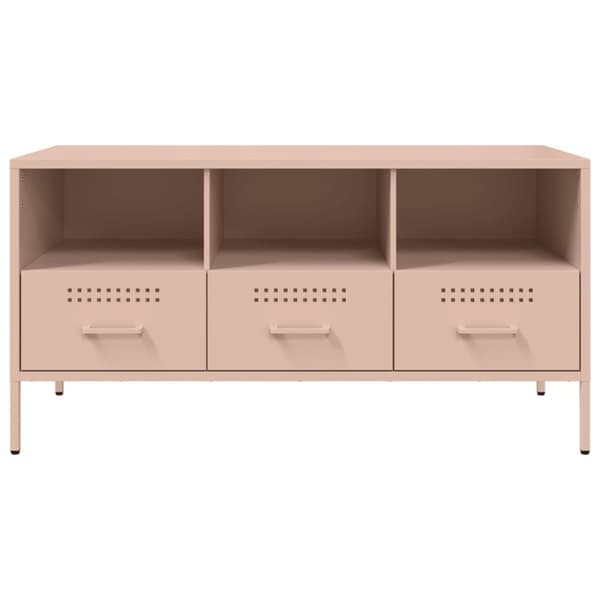 Tv-bänk rosa 100,5x39x50,5 cm kallvalsat stål