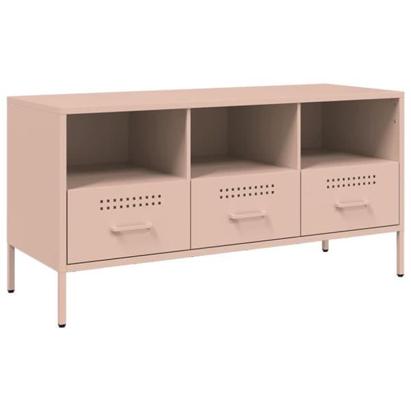 Tv-bänk rosa 100,5x39x50,5 cm kallvalsat stål