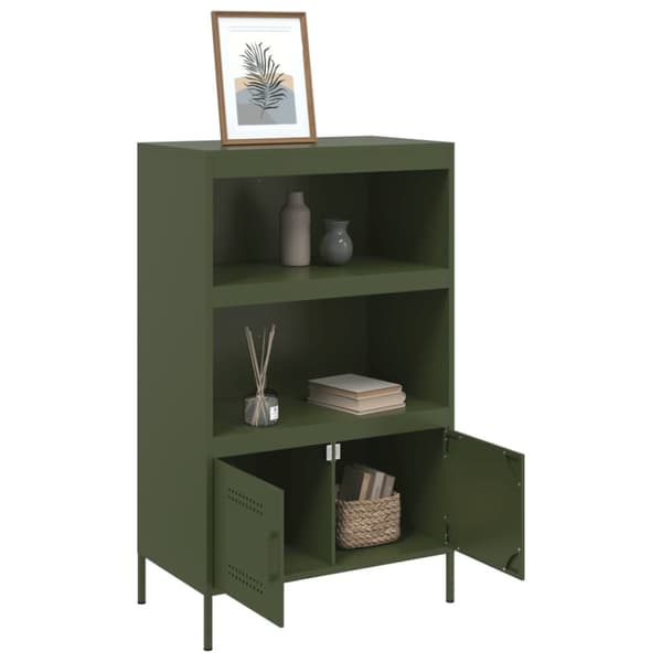 højskab 68x39x113 cm stål olivengrøn