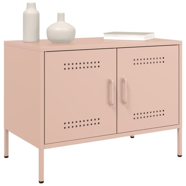Tv-bänk rosa 68x39x50,5 cm stål