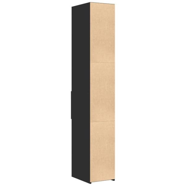 reol 30x42,5x185 cm konstrueret træ sort