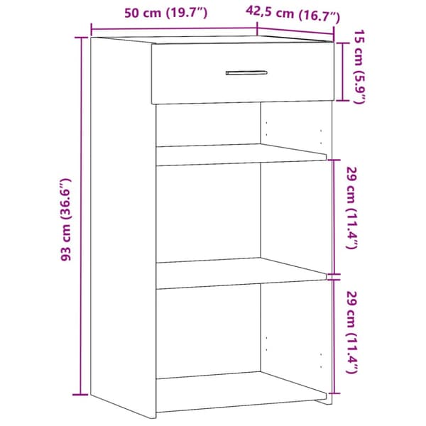 skab 50x42,5x93 cm konstrueret træ betongrå
